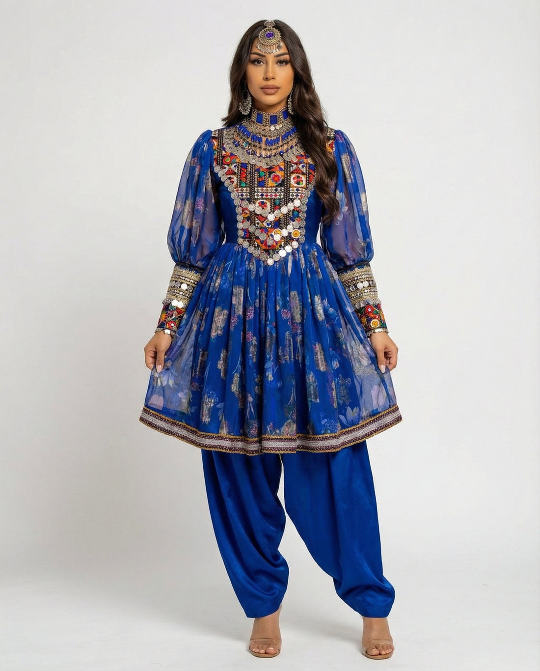 Parwana Royal Blue Afghan Dress