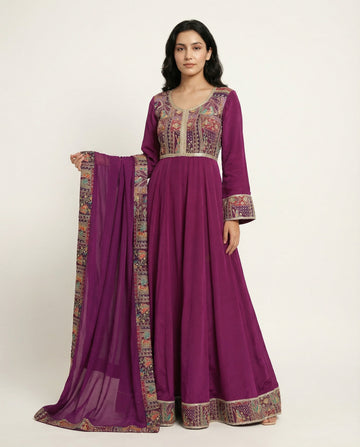 Shabnoor Afghan Dress – Royal Purple