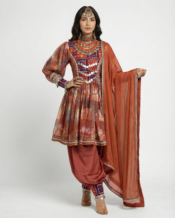 Parwana Red Afghan Dress