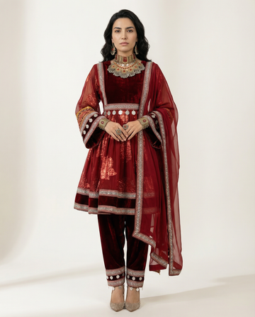 Gul Red Afghan Dress