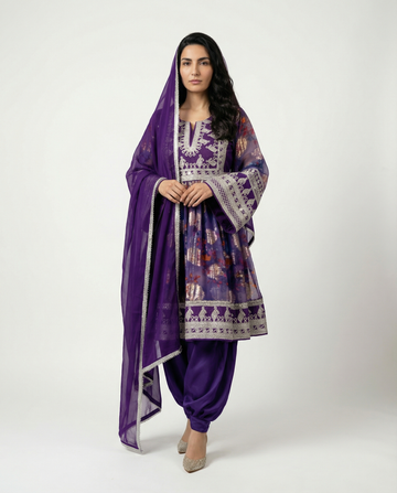 Zahra Purple Afghan Dress