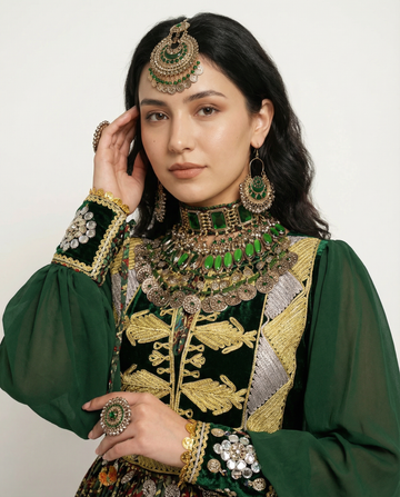 Green Gem Set- Afghan Jewelry